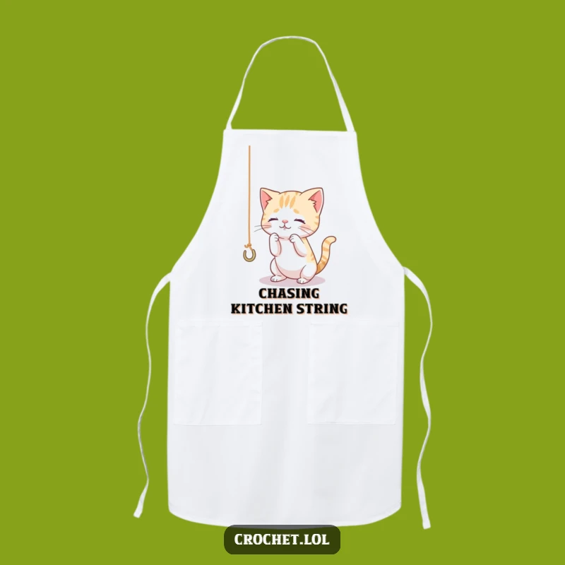 Funny Cat Yarn Apron: Playful Workwear, a Hilarious Gift for Cat Lovers