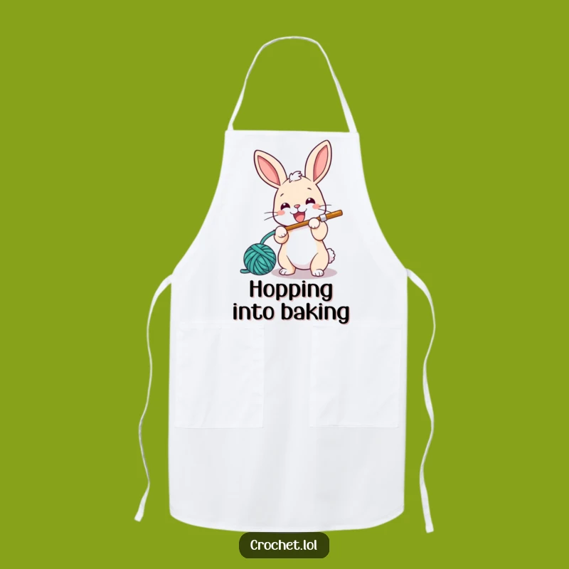 Funny Bunny Crochet Apron: Energetic Workwear, a Hilarious Gift for Crafters