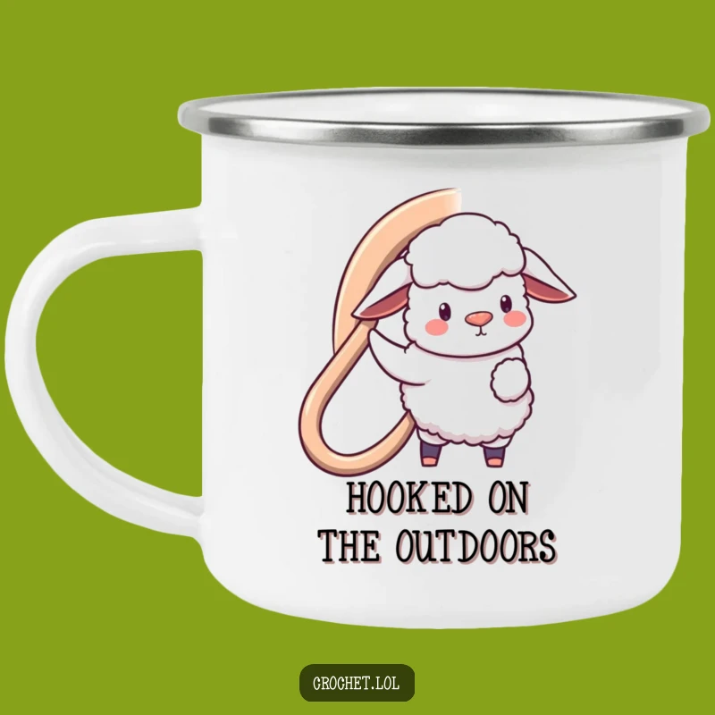 Funny Sheep Hooking Camping Mug: Woolly Adventures, a Durable and Humorous Outdoor Mug