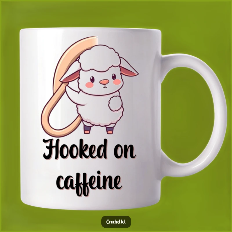 Funny Sheep Hooking Mug: Amusing Woolly Character, Perfect Gift for Knitters and Crafty Folks