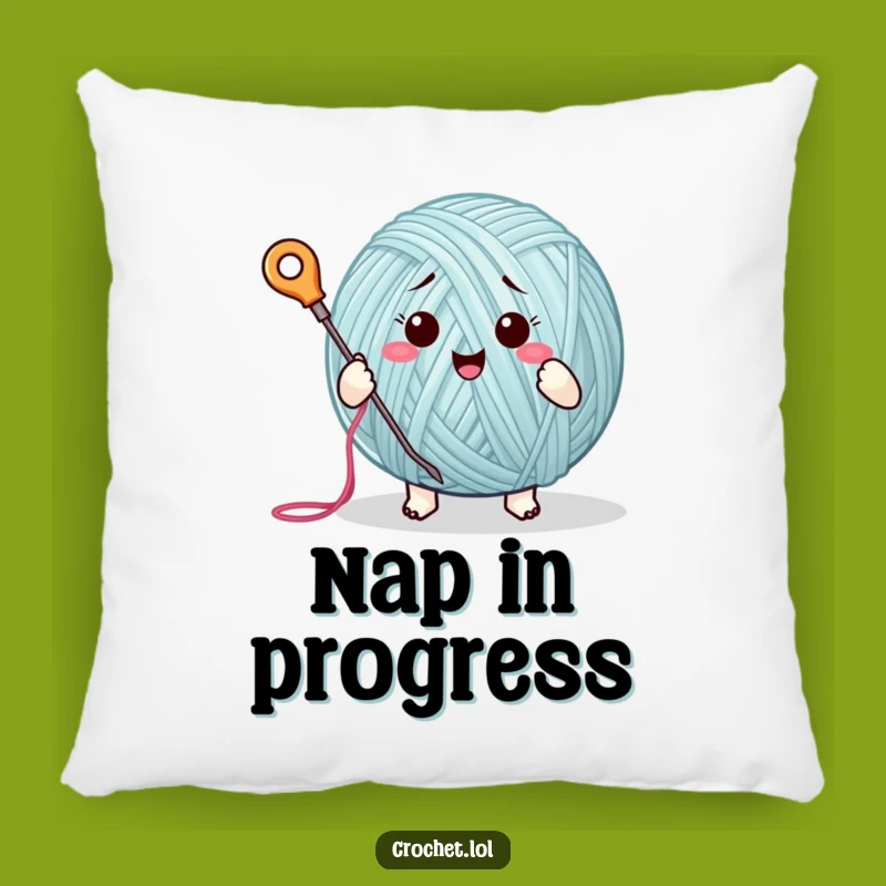Funny Yarn Ball Pillow: Cozy Stitching Decor, a Soft and Humorous Accent for Crafters