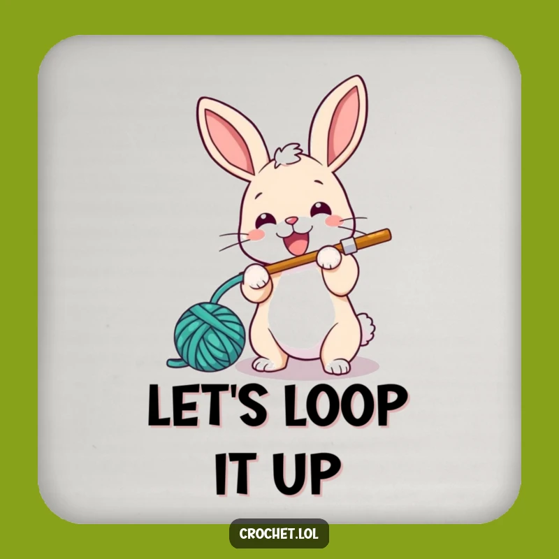 Funny Bunny Crochet Drink Coaster: Craft Protection, a Charming and Humorous Table Accessory