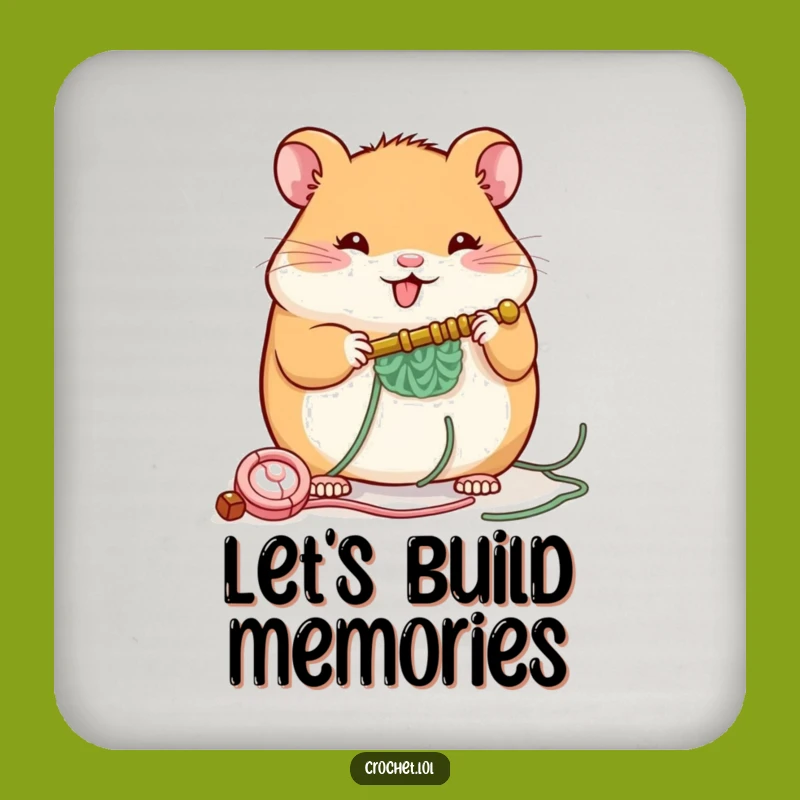 Funny Hamster Crochet Drink Coaster: Builder Protection, a Charming and Humorous Table Accessory
