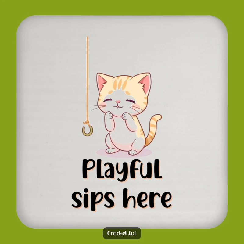 Funny Cat Yarn Drink Coaster: Playful Protection, a Charming and Humorous Table Accessory