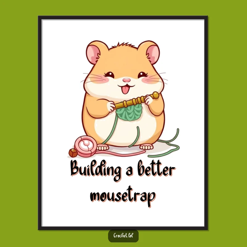 Funny Free Printable Wall Art: Building Hamster Downloadable Decor