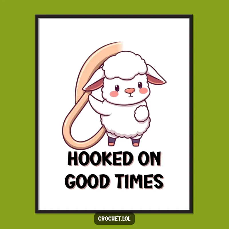 Funny Free Printable Wall Art: Sheep Hooking Fun Downloadable Decor