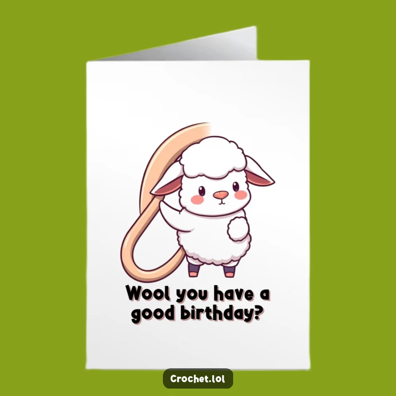Free Printable Birthday Card: Sheep Hooking Laughs Downloadable Gift