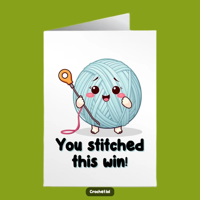 Free Printable Congrats Card: Hilarious Yarn Ball Stitching Downloadable Gift