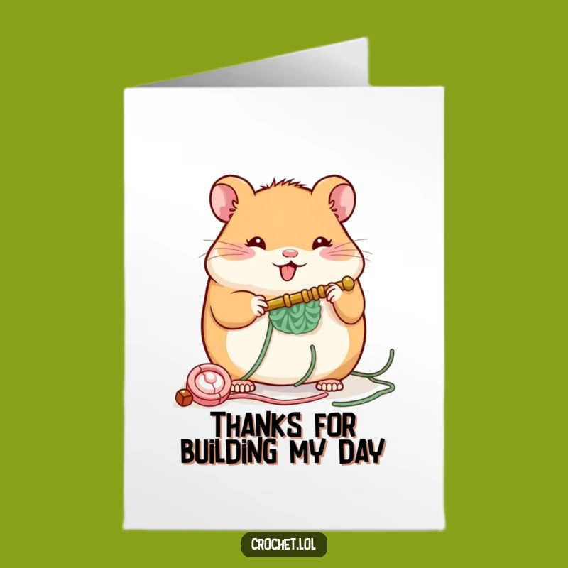 Free Printable Thank You Card: Hamster Building Thanks Downloadable Gift