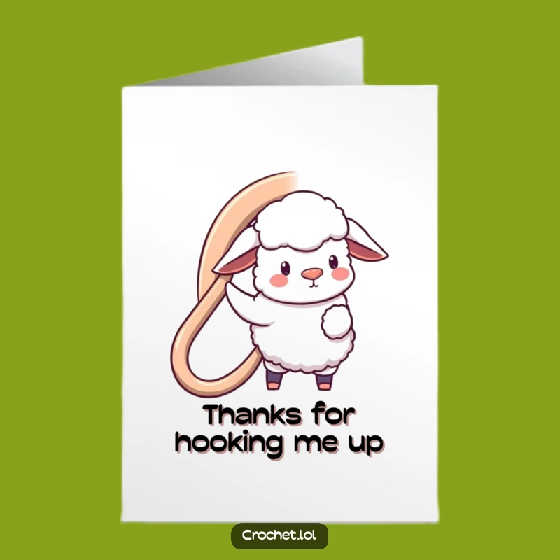 Free Printable Thank You Card: Sheep Hooking Gratitude Downloadable Gift