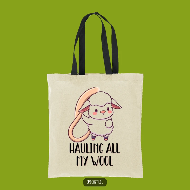 Funny Sheep Hooking Tote Bag: Woolly Crafting Accessory, a Humorous and Practical Companion
